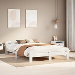 vidaXL Cadre de lit sans matelas blanc 160x200 cm bois de pin massif
