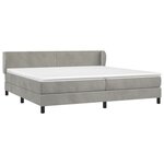 vidaXL Sommier à lattes de lit et matelas Gris clair 200x200cm Velours