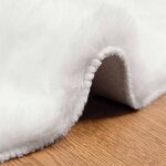 vidaXL Tapis en Fourrure Synthétique de Lapin Olite Blanc Ø 80 cm