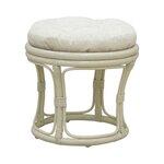 Tabouret en rotin avec coussin uni