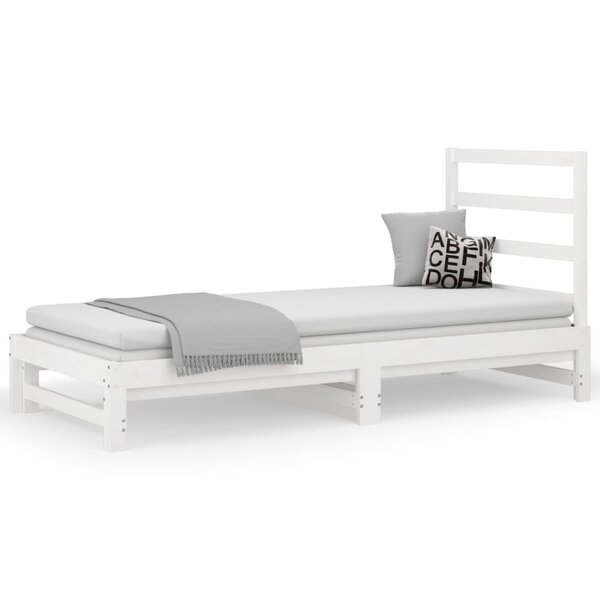 vidaXL Lit coulissant Blanc 2x(90x200) cm Bois de pin massif