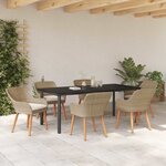vidaXL Ensemble de salle à manger pour jardin 7 Pièces Beige polyrotin