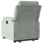 vidaXL Fauteuil inclinable de massage électrique gris clair velours