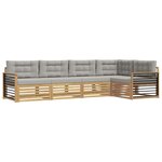 vidaXL Ensemble de canapés d'extérieur 6 pc Blanc et gris clair