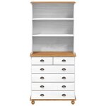 vidaXL Hutch ASKIM Blanc 91 x 40 x 200 5 cm Bois de pin massif