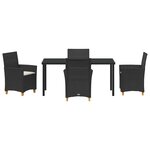 vidaXL Ensemble de salle à manger pour jardin 5 Pièces Noir polyrotin
