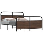 vidaXL Cadre de lit en métal sans matelas chêne marron 160x200 cm
