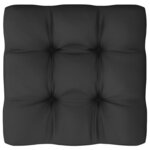 vidaXL Salon de jardin 9 Pièces avec coussins noir bois de pin massif