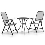 vidaXL Ensemble à manger de jardin 3 Pièces Maille Métal Anthracite