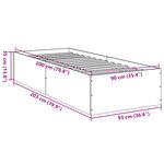 vidaXL Cadre de lit chêne fumé 90x200 cm bois d'ingénierie