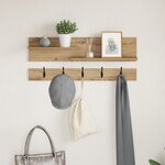 vidaXL Porte-manteau mural chêne artisanal 90 x 15 x 36 cm