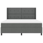 vidaXL Lit à ressorts avec matelas Gris foncé 180 x 200 cm tissu