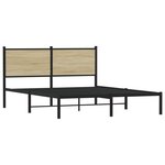 vidaXL Cadre de lit en métal avec tête de lit chêne sonoma 137x190 cm