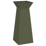 vidaXL Jardinière à pilier 2 Pièces Olive 40 x 40 x 100 cm Acier