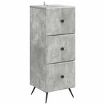 vidaXL Armoire à tiroirs Gris béton 33 x 34 5 x 90 cm