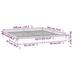 vidaXL Cadre de lit à LED noir 120x190 cm petit double bois massif