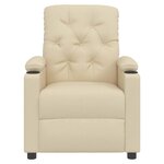 vidaXL Fauteuil de massage Crème Tissu