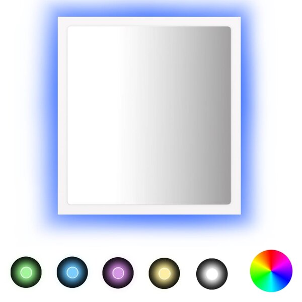 vidaXL Miroir à LED de salle de bain Blanc 40x8 5x37 cm Acrylique