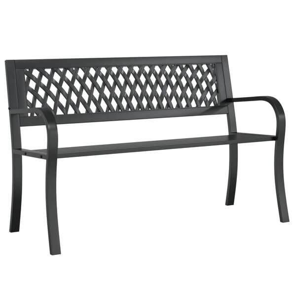 vidaXL Banc de jardin Noir 120 cm Acier