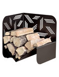 THIRARD - Range bûches noir pour intérieur et extérieur Pattern  acier  433x500mm - THIRARD