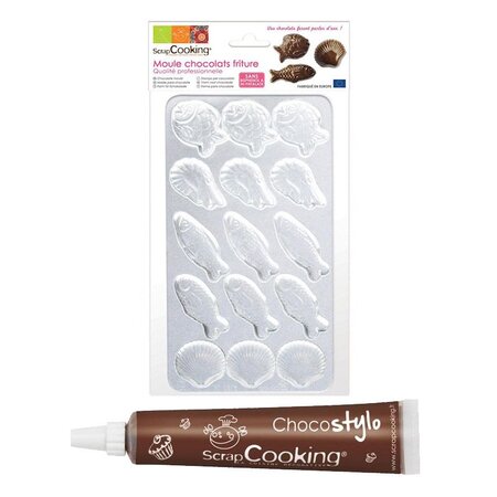 Moule rigide pour fritures en chocolat + 1 Stylo chocolat