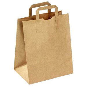 Sac en papier kraft brun avec poignées plates – vendu par 200 unités - 45 x 17 x 47 cm - Bulteau Systems