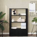 vidaXL Buffet Chêne noir 30 x 80 x 119.5 cm Bois d'ingénierie