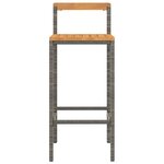 vidaXL Tabourets de bar lot de 4 gris résine tressée et bois d'acacia