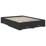 vidaXL Cadre de lit avec tiroir Noir 140 x 190 cm Bois d'ingénierie