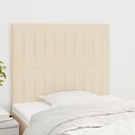 vidaXL Têtes de lit 2 Pièces Crème 80x5x78/88 cm Tissu