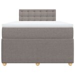 vidaXL Sommier à lattes de lit avec matelas Taupe 120x200 cm Tissu