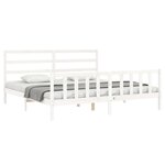 vidaXL Cadre de lit sans matelas blanc 200x200 cm bois massif de pin