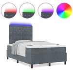 vidaXL Lit à ressorts avec matelas Gris foncé 120 x 190 cm Velours