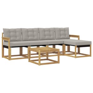 vidaXL Ensemble de canapés d'extérieur 6 pc Blanc et gris clair