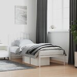 vidaXL Cadre de lit métal sans matelas avec tête de lit blanc 90x200cm