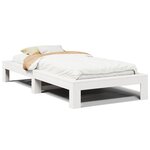 vidaXL Cadre de lit sans matelas blanc 75x190 cm bois de pin massif