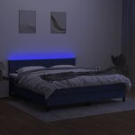 vidaXL Sommier à lattes de lit avec matelas LED Bleu 180x200 cm Tissu