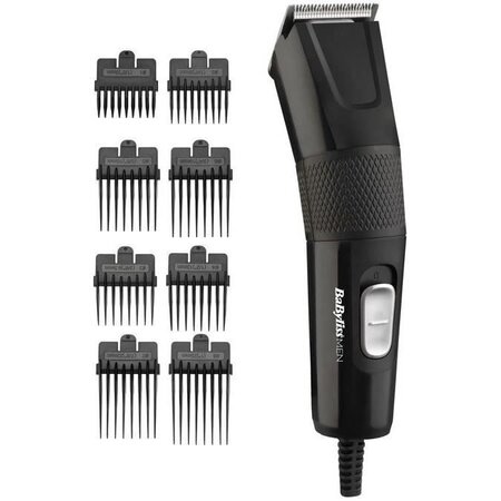 BABYLISS E756E - Tondeuse a cheveux filaire Corded Power - Lames XL 45mm - 9 hauteurs de coupe - Nettoyage rapide - Noir