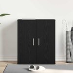 vidaXL Cabinet à chaussures avec étagère Chêne noir 60 x 35 x 70 cm