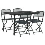 vidaXL Ensemble de meubles d'extérieur 5 pc Anthracite Fer et Acier