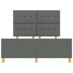 vidaXL Cadre de lit avec tête de lit Gris foncé 140 x 190 cm tissu