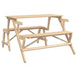 vidaXL Table de pique-nique avec bancs sapin massif 2 en 1 convertible