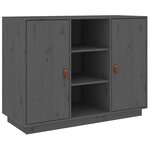 vidaXL Buffet Gris 100x40x75 cm Bois massif de pin