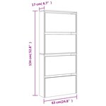 vidaXL Armoire à chaussures miroir à 4 niveaux chêne fumé 63x17x134 cm