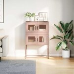 vidaXL Buffet haut rose 68x39x107 cm acier
