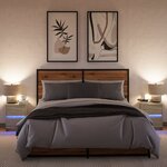 vidaXL Armoires de chevet et lumières LED 2 Pièces chêne sonoma