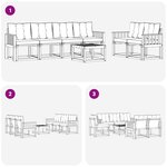 vidaXL Ensemble de canapés d'extérieur 7 pc Gris Naturel et Clair