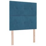 Tête de lit capitonnée bleu foncé 80 cm en velours