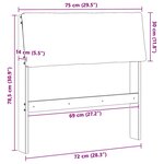 vidaXL Tête de lit capitonnée Taupe 75 cm Pin massif