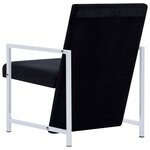 vidaXL Fauteuil avec pieds chromés Noir Velours